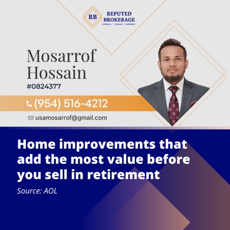 Home improvements that add the most value before you sell in retirement